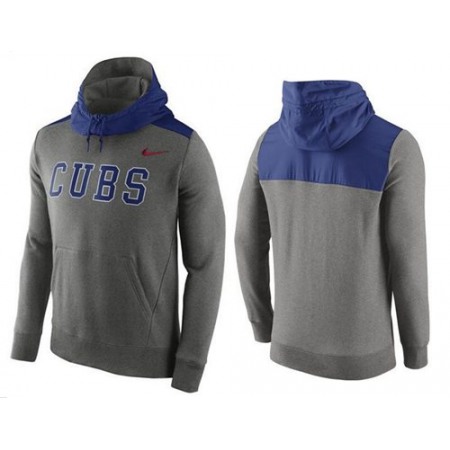 Men's Chicago Cubs Nike Gray Cooperstown Collection Hybrid Pullover Hoodie