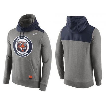 Men's Detroit Tigers Nike Gray Cooperstown Collection Hybrid Pullover Hoodie_1