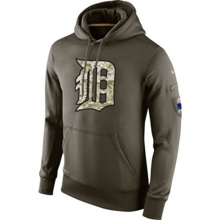 Men's Detroit Tigers Nike Olive Salute To Service KO Performance Hoodie