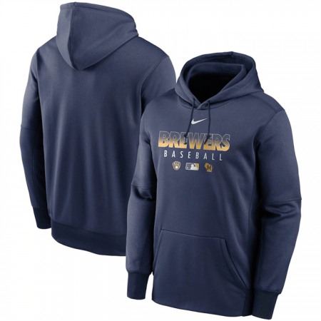 Men's Milwaukee Brewers Navy 2022 Performance Pullover Hoodie