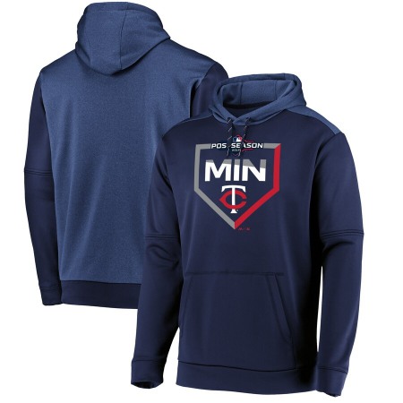 Men's Minnesota Twins Majestic Navy 2019 Postseason Dugout Pullover Hoodie