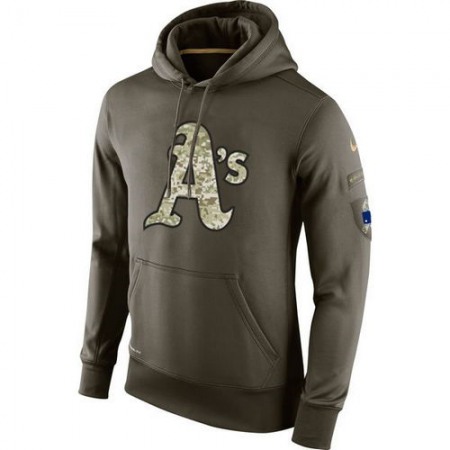 Men's Oakland Athletics Nike Olive Salute To Service KO Performance Hoodie