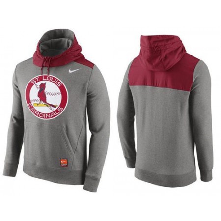Men's St.Louis Cardinals Nike Gray Cooperstown Collection Hybrid Pullover Hoodie_1