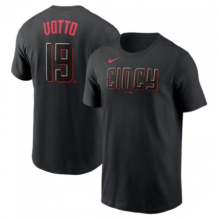 Men's Cincinnati Reds #19 Joey Votto 2023 City Connect Name & Number T-Shirt