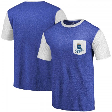 Men's Kansas City Royals Fanatics Branded Royal-White Tri-Blend Refresh Pocket T-Shirt