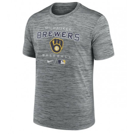Men's Milwaukee Brewers Gray Legend Velocity T-Shirt