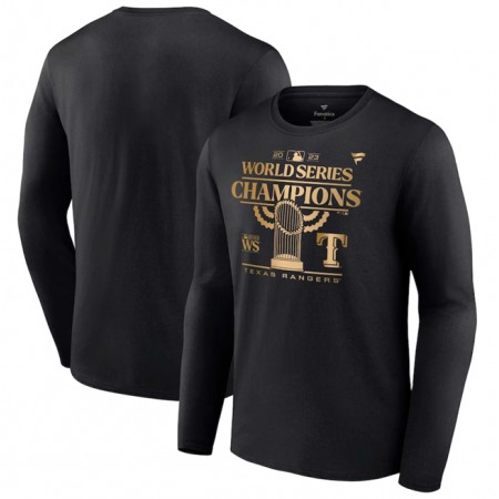 Men's Texas Rangers Black 2023 World Series Champions Parade Long Sleeve T-Shirt
