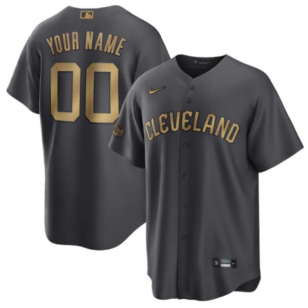 Men's Cleveland Guardians ACTIVE Player Custom 2022 All-Star Charcoal Cool Base Stitched Baseball Jersey