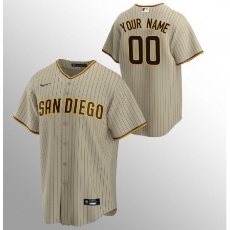 Men's San Diego Padres Tan Brown Customized Stitched Jersey