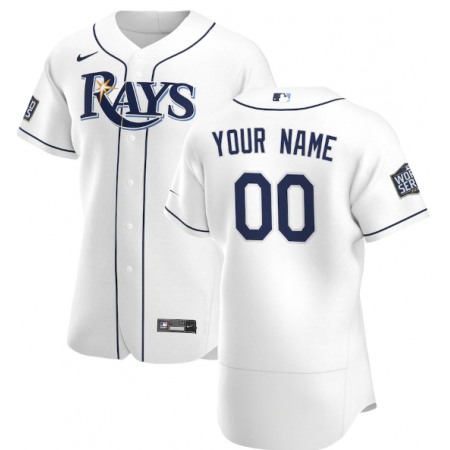Men's Tampa Bay Rays Customized White 2020 World Series Bound Flex Base Stitched MLB Jersey