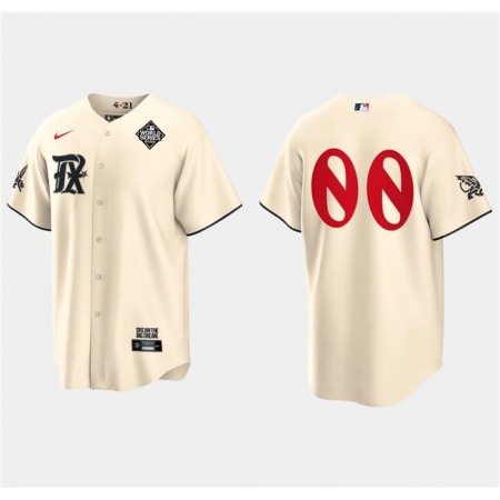 Men's Texas Rangers Customized Cream 2023 World Series City Connect Cool Base Stitched Jersey