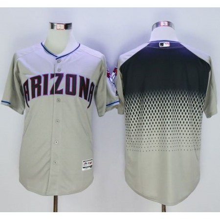 Diamondbacks Blank Gray/Capri New Cool Base Stitched MLB Jersey