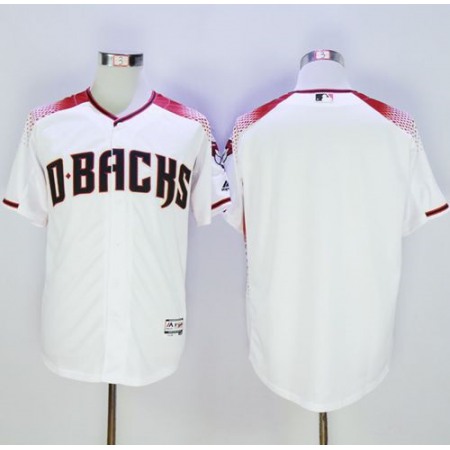 Diamondbacks Blank White/Brick New Cool Base Stitched MLB Jersey