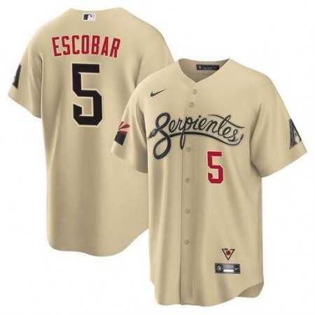 Men's Arizona Diamondbacks #5 Eduardo Escobar 2021 Cream City Connect Cool Base Stitched MLB Jersey