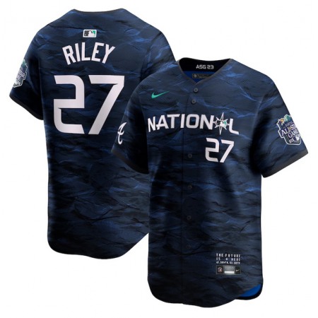 Men's Atlanta Braves #27 Austin Riley Royal 2023 All-star Cool Base Stitched Baseball Jersey