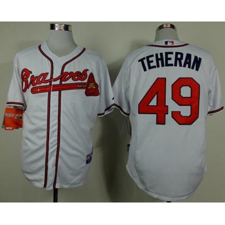 Braves #49 Julio Teheran White Cool Base Stitched MLB Jersey