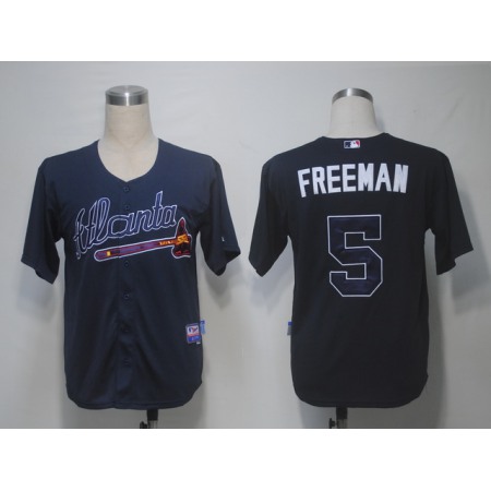 Braves #5 Freddie Freeman Blue Cool Base Stitched MLB Jersey