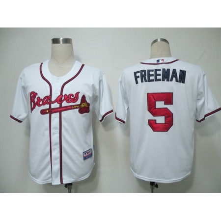 Braves #5 Freddie Freeman White Cool Base Stitched MLB Jersey