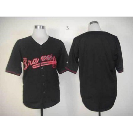 Braves Blank Black Fashion Stitched MLB Jersey