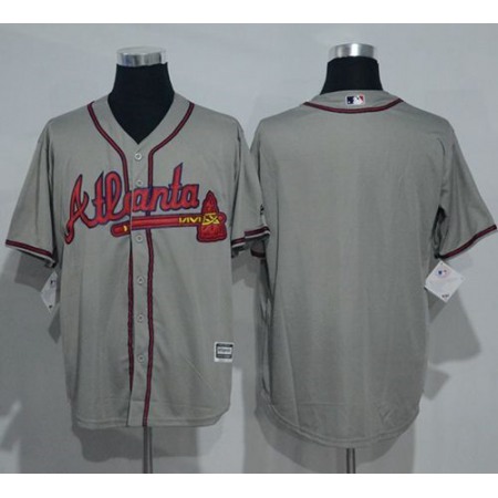 Braves Blank Grey New Cool Base Stitched MLB Jersey