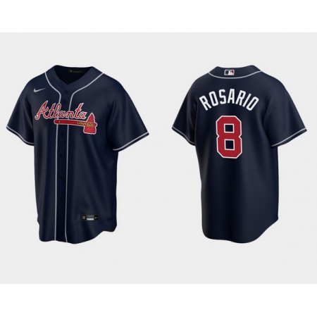 Men's Atlanta Braves #8 Eddie Rosario Navy Cool Base Stitched Jersey