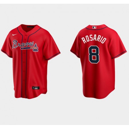 Men's Atlanta Braves #8 Eddie Rosario Red Cool Base Stitched Jersey