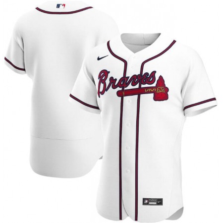 Men's Atlanta Braves Blank White Flex Base Stitched Jersey