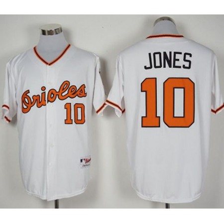 Orioles #10 Adam Jones White 1966 Turn Back The Clock Stitched MLB Jersey