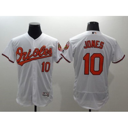 Orioles #10 Adam Jones White Flexbase Authentic Collection Stitched MLB Jersey