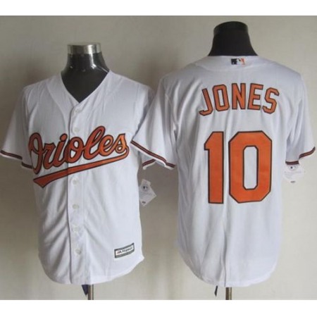 Orioles #10 Adam Jones White New Cool Base Stitched MLB Jersey