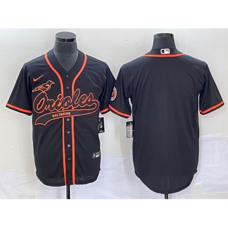Men's Baltimore Orioles Blank Black Cool Base Stitched Jersey