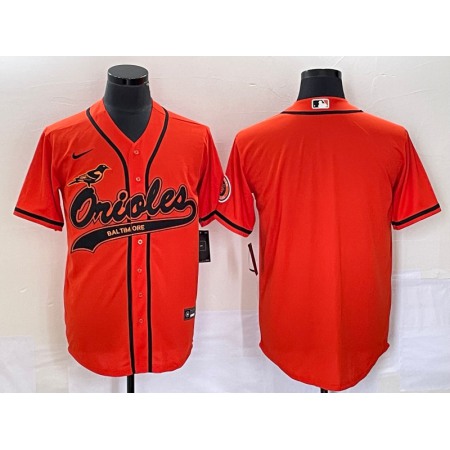 Men's Baltimore Orioles Blank Orange Cool Base Stitched Jersey