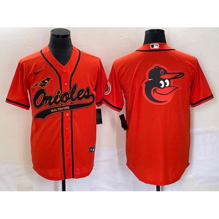 Men's Baltimore Orioles Orange Team Big Logo Cool Base Stitched Jersey