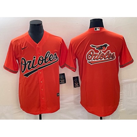 Men's Baltimore Orioles Orange Team Big Logo Cool Base Stitched Jersey