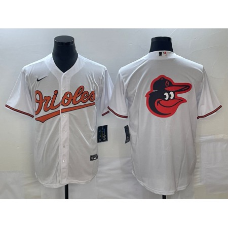 Men's Baltimore Orioles White Team Big Logo Cool Base Stitched Jersey