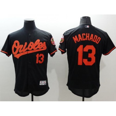Orioles #13 Manny Machado Black Flexbase Authentic Collection Stitched MLB Jersey