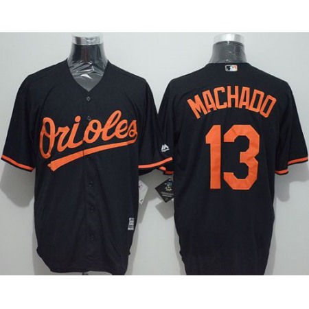 Orioles #13 Manny Machado Black New Cool Base Stitched MLB Jersey