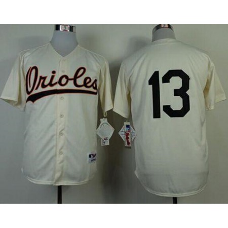 Orioles #13 Manny Machado Cream 1954 Turn Back The Clock Stitched MLB Jersey