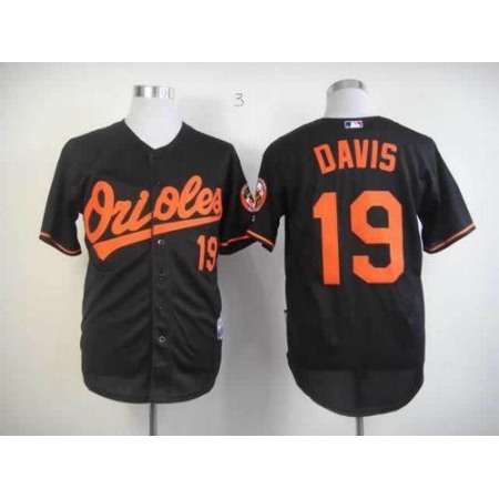 Orioles #19 Chris Davis Black Cool Base Stitched MLB Jersey