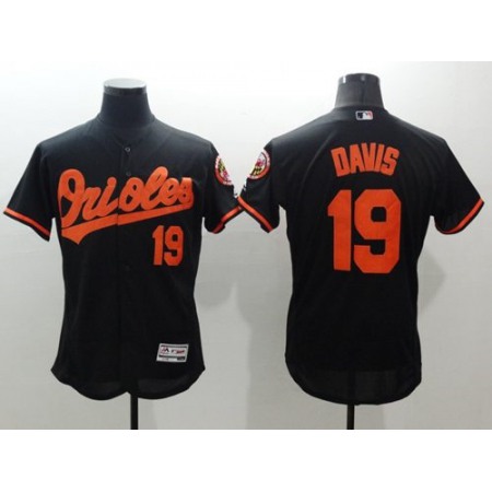 Orioles #19 Chris Davis Black Flexbase Authentic Collection Stitched MLB Jersey
