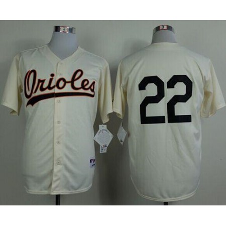 Orioles #22 Jim Palmer Cream 1954 Turn Back The Clock Stitched MLB Jersey