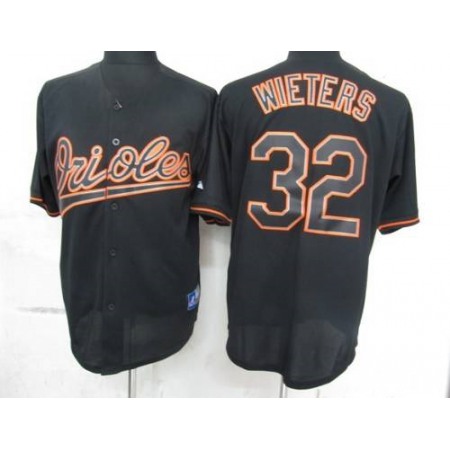 Orioles #32 Matt Wieters Black Fashion Stitched MLB Jersey
