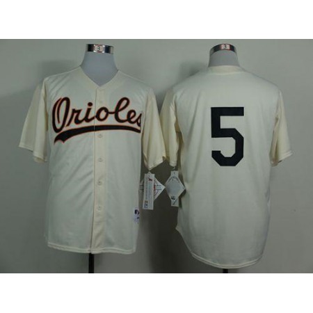 Orioles #5 Brooks Robinson Cream 1954 Turn Back The Clock Stitched MLB Jersey