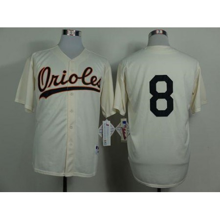 Orioles #8 Cal Ripken Cream 1954 Turn Back The Clock Stitched MLB Jersey