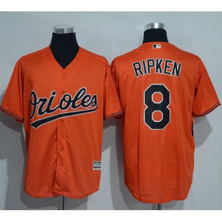 Orioles #8 Cal Ripken Orange New Cool Base Stitched MLB Jersey