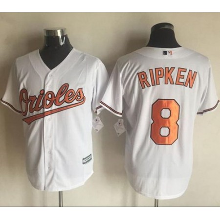 Orioles #8 Cal Ripken White New Cool Base Stitched MLB Jersey