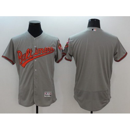 Orioles Blank Grey Flexbase Authentic Collection Stitched MLB Jersey