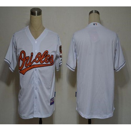 Orioles Blank White Cool Base Stitched MLB Jersey