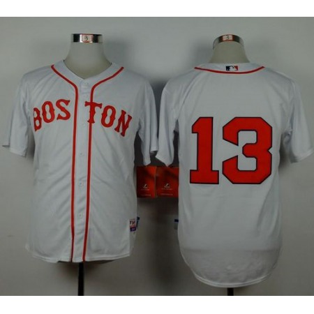 Red Sox #13 Hanley Ramirez White Cool Base Stitched MLB Jersey