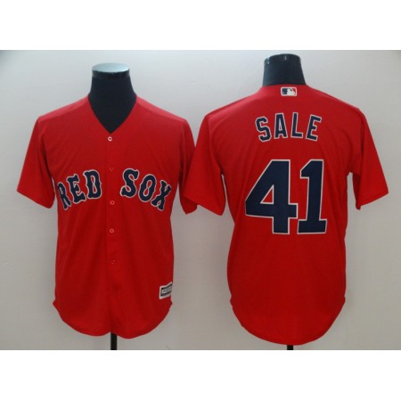 Men's Boston Red Sox #41 Chris Sale Majestic Scarlet Cool Base Player Stitched MLB Jersey